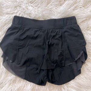 Black lululemon short w/ liner, size 4